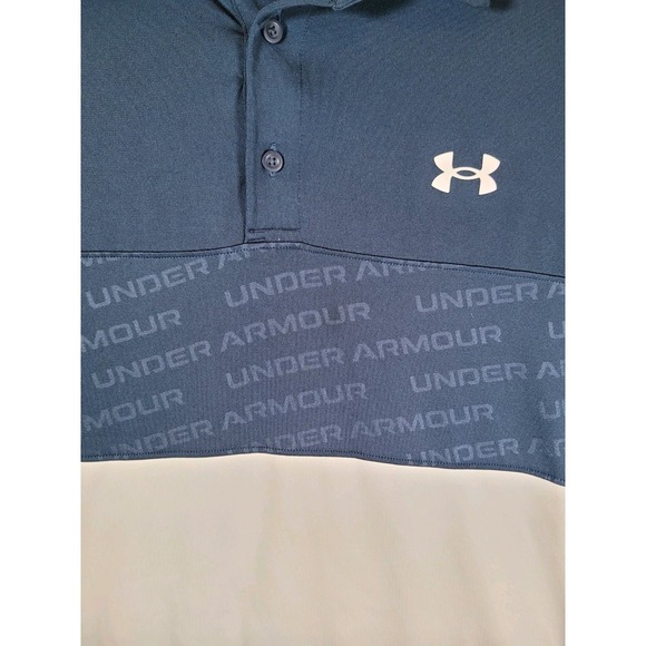 Under Armour Heat Gear Polo Mens Size XL Blue Loose The Playoff Polo Lite - Picture 3 of 9